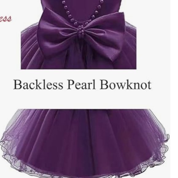 Baby Girls Ruffle Lace Backless Pageant Wedding Party Flower Dress 18-24 M - Picture 3 of 7